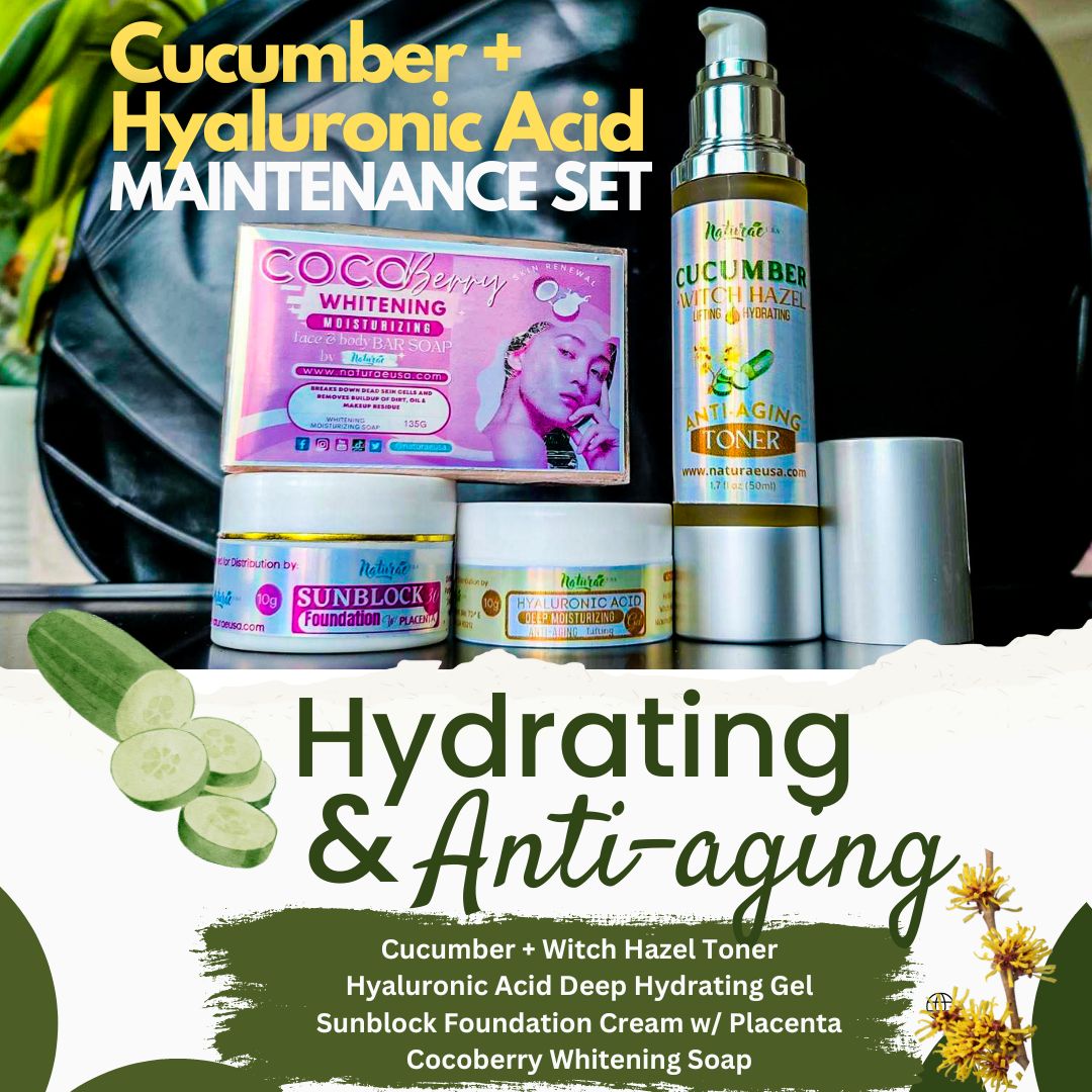 CUCUMBER AND HYALURONIC ACID HYDRATING AND ANTIAGING MAINTENANCE SET