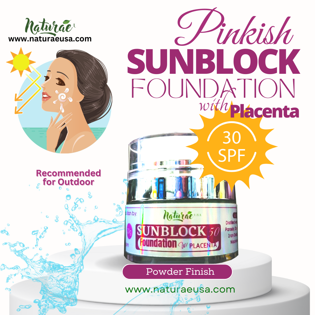 Pinkish Sunblock Foundation W Placenta SPF30 Powder Finish